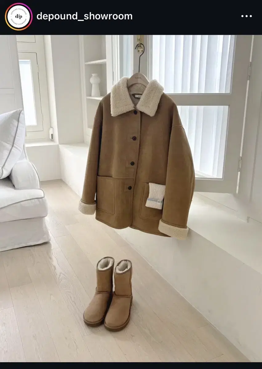 [드파운드] suede shearling single coat